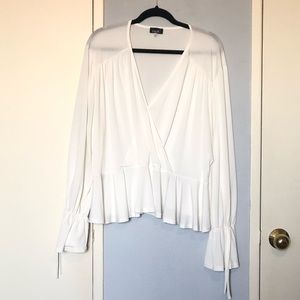 Zack White Surplice Peplum Top